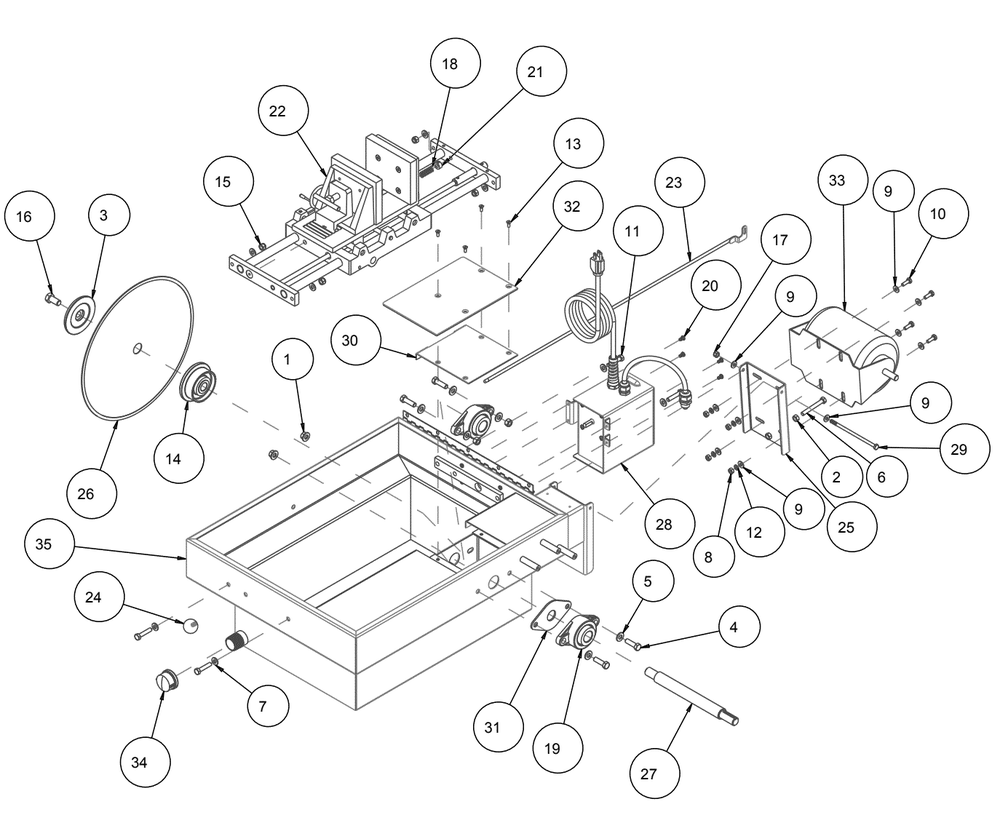 Section 01 Diagram and Parts List for HP14 8302014 MK Diamond Tile Saw